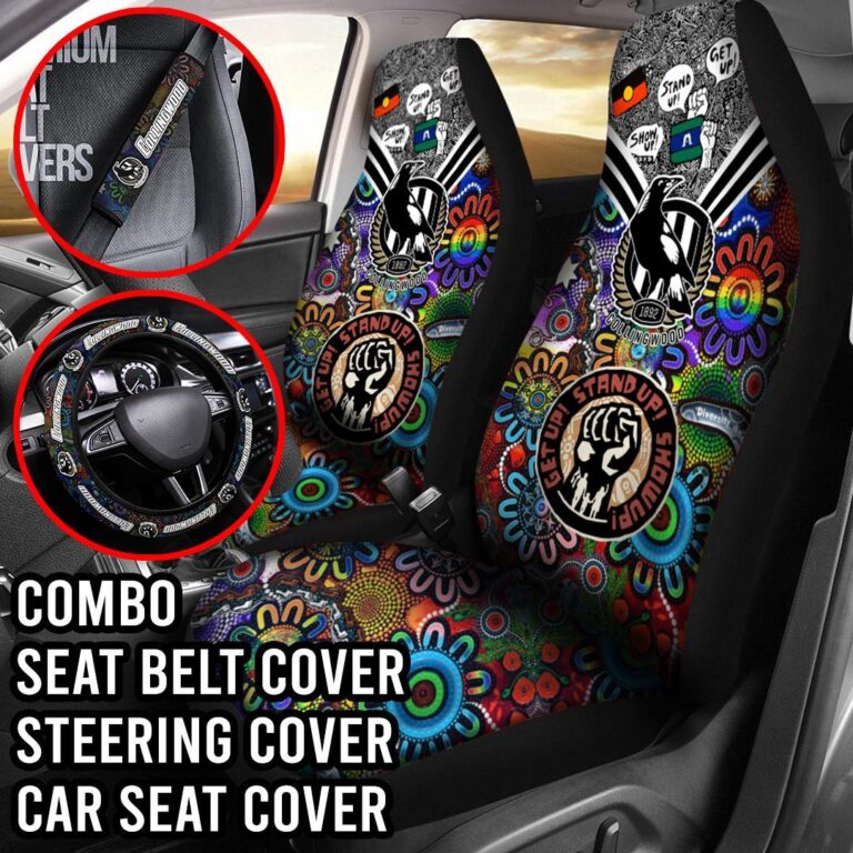 AFL Collingwood Magpies | Seat Belt | Steering | Car Seat Covers