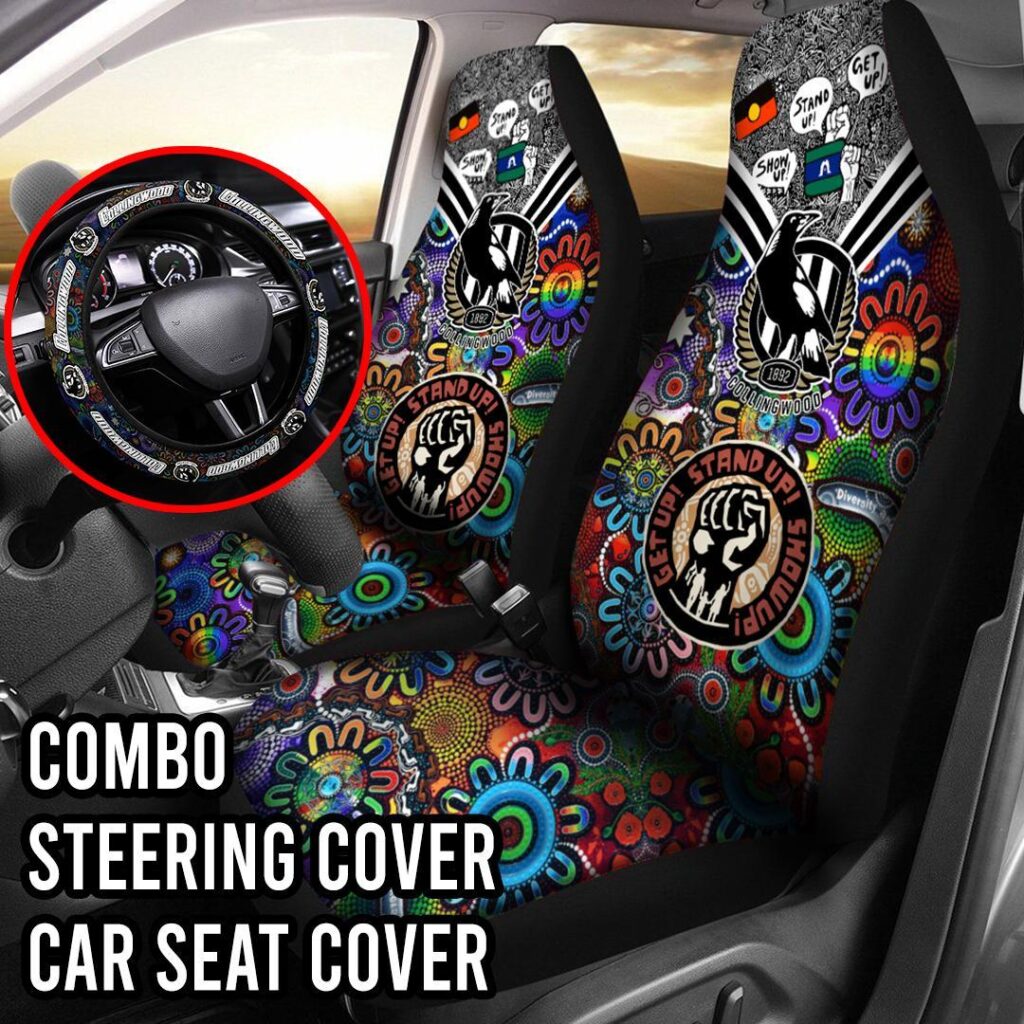 AFL Collingwood Magpies | Seat Belt | Steering | Car Seat Covers
