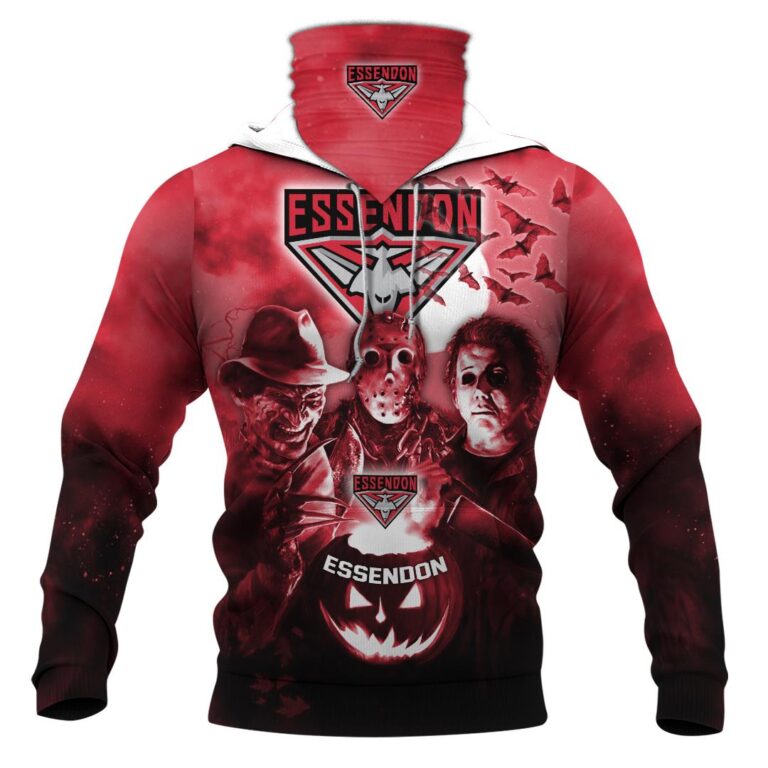 AFL Essendon Bombers Halloween Adult Kid Zip Hoodie T Shirt Long Sleeve Hawaiian