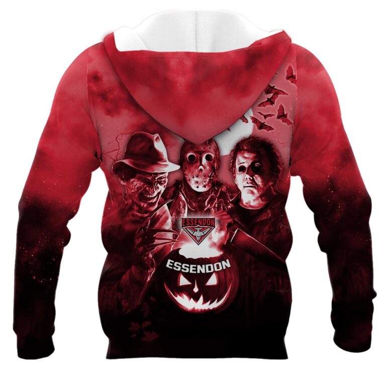 AFL Essendon Bombers Halloween Adult Kid Zip Hoodie T Shirt Long Sleeve Hawaiian