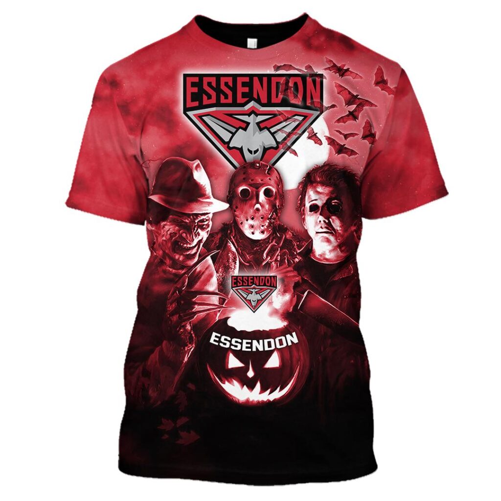 AFL Essendon Bombers Halloween Adult Kid Zip Hoodie T Shirt Long Sleeve Hawaiian