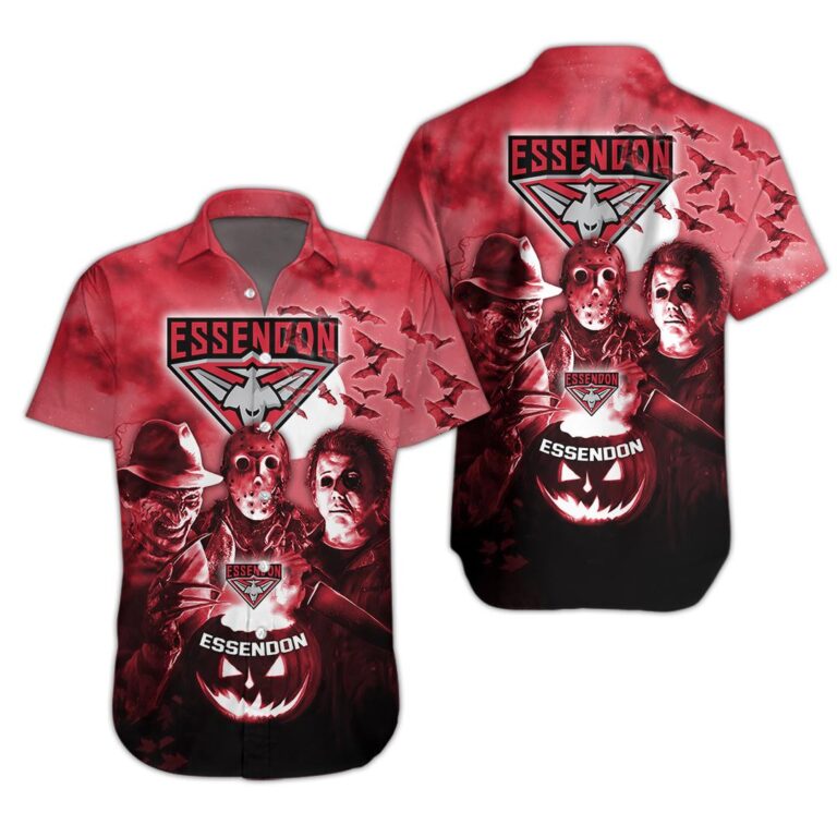 AFL Essendon Bombers Halloween Adult Kid Zip Hoodie T Shirt Long Sleeve Hawaiian