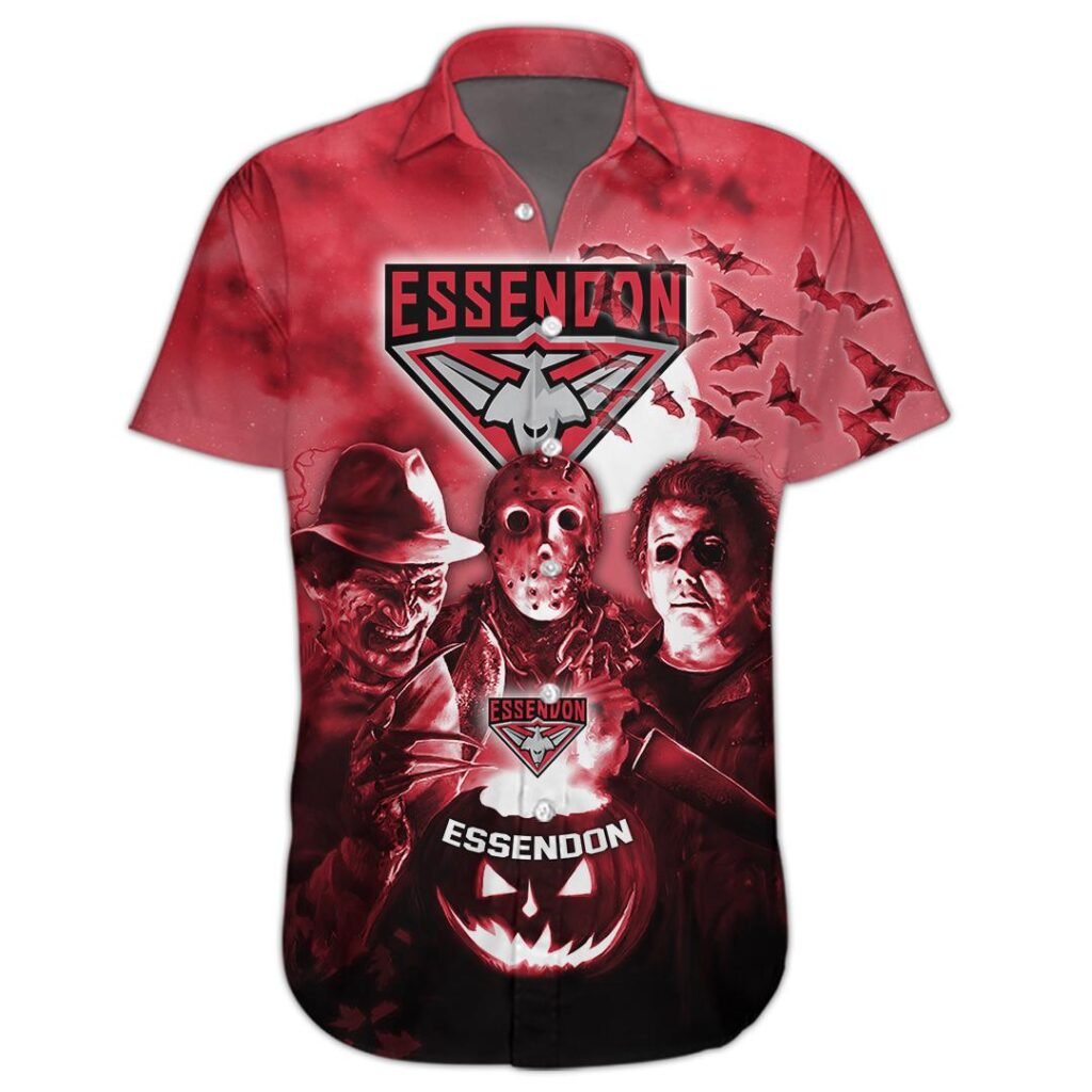 AFL Essendon Bombers Halloween Adult Kid Zip Hoodie T Shirt Long Sleeve Hawaiian