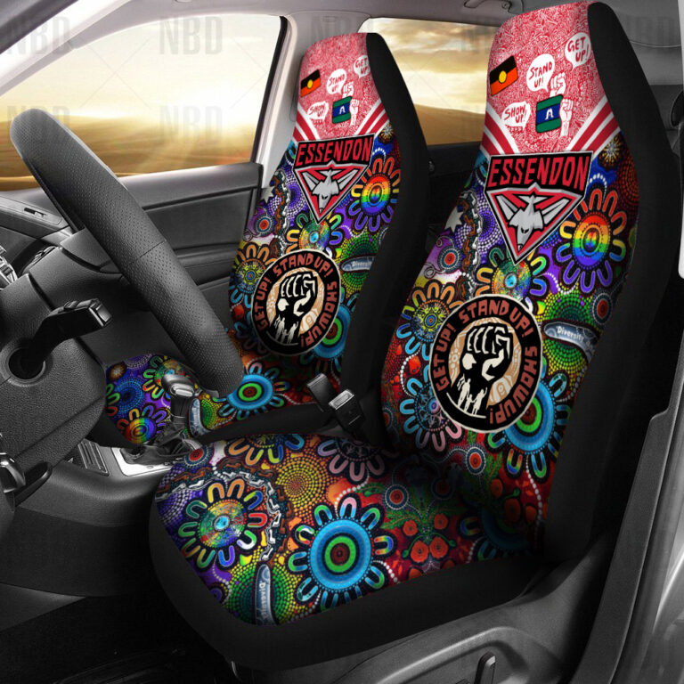 AFL Essendon Bombers | Seat Belt | Steering | Car Seat Covers
