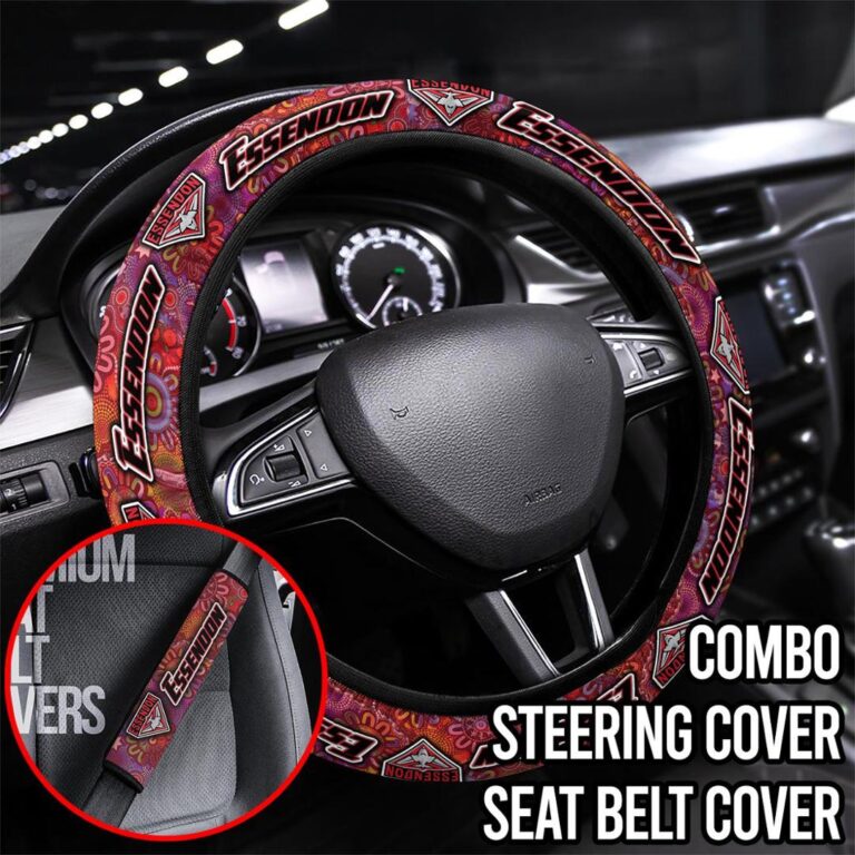 AFL Essendon Bombers | Seat Belt | Steering | Car Seat Covers