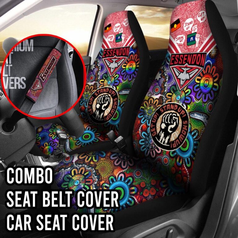 AFL Essendon Bombers | Seat Belt | Steering | Car Seat Covers