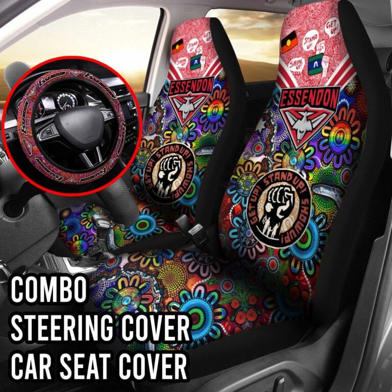 AFL Essendon Bombers | Seat Belt | Steering | Car Seat Covers