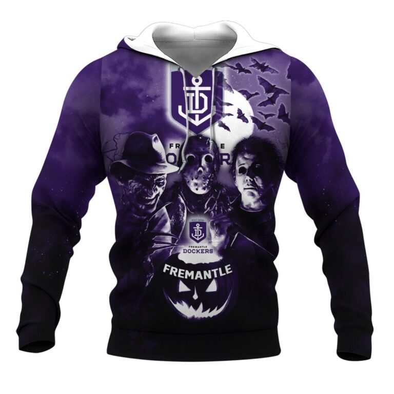 AFL Fremantle Dockers Halloween Adult Kid Zip Hoodie T Shirt Long Sleeve Hawaiian