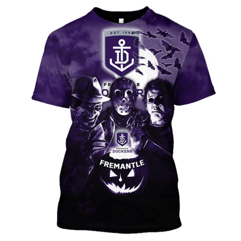 AFL Fremantle Dockers Halloween Adult Kid Zip Hoodie T Shirt Long Sleeve Hawaiian
