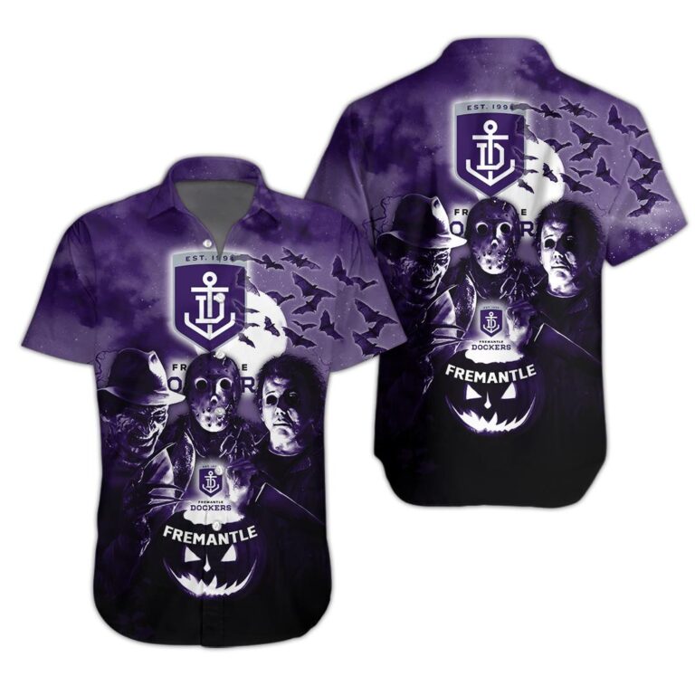 AFL Fremantle Dockers Halloween Adult Kid Zip Hoodie T Shirt Long Sleeve Hawaiian