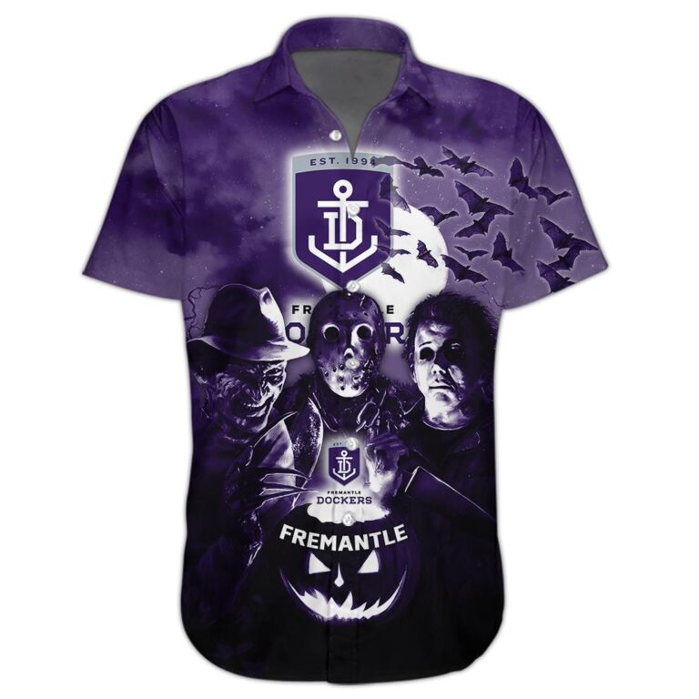 AFL Fremantle Dockers Halloween Adult Kid Zip Hoodie T Shirt Long Sleeve Hawaiian