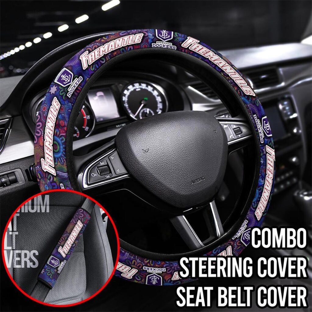 AFL Fremantle Dockers | Seat Belt | Steering | Car Seat Covers