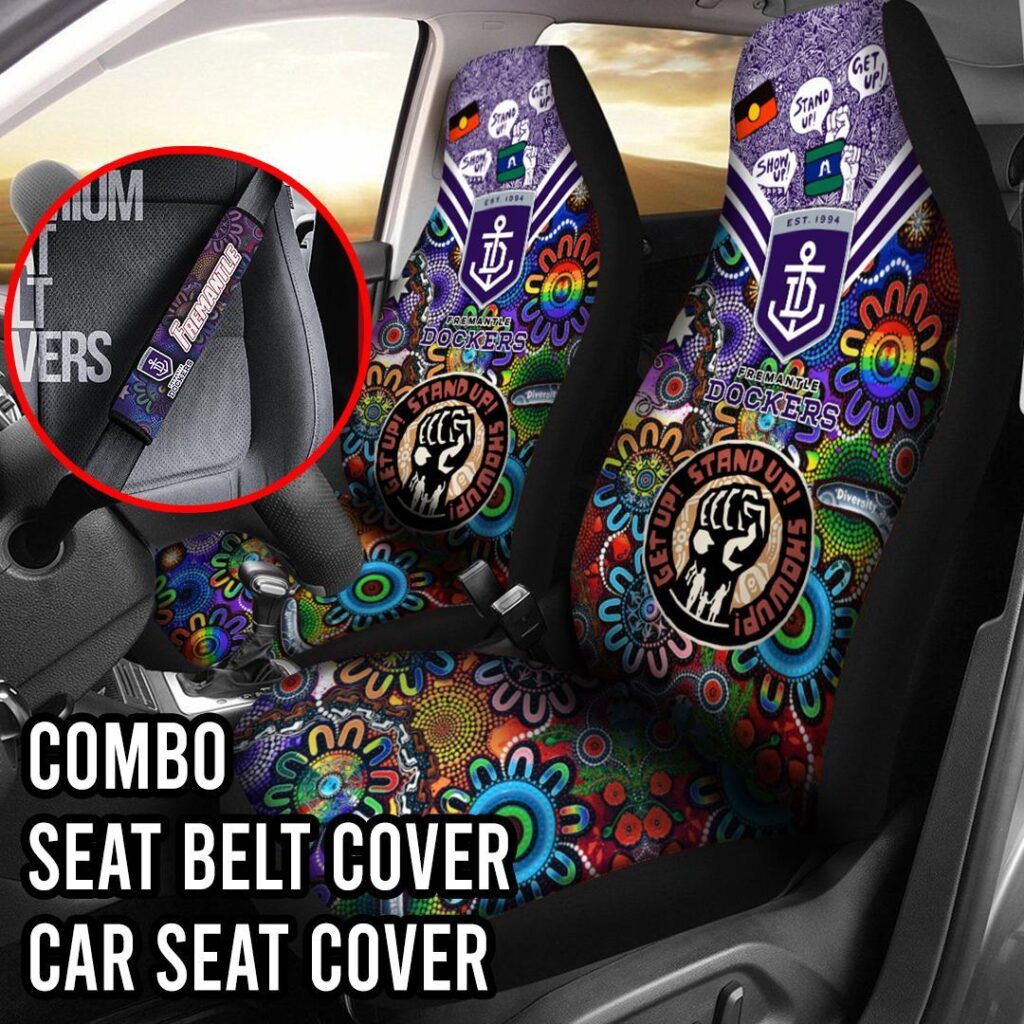 AFL Fremantle Dockers | Seat Belt | Steering | Car Seat Covers
