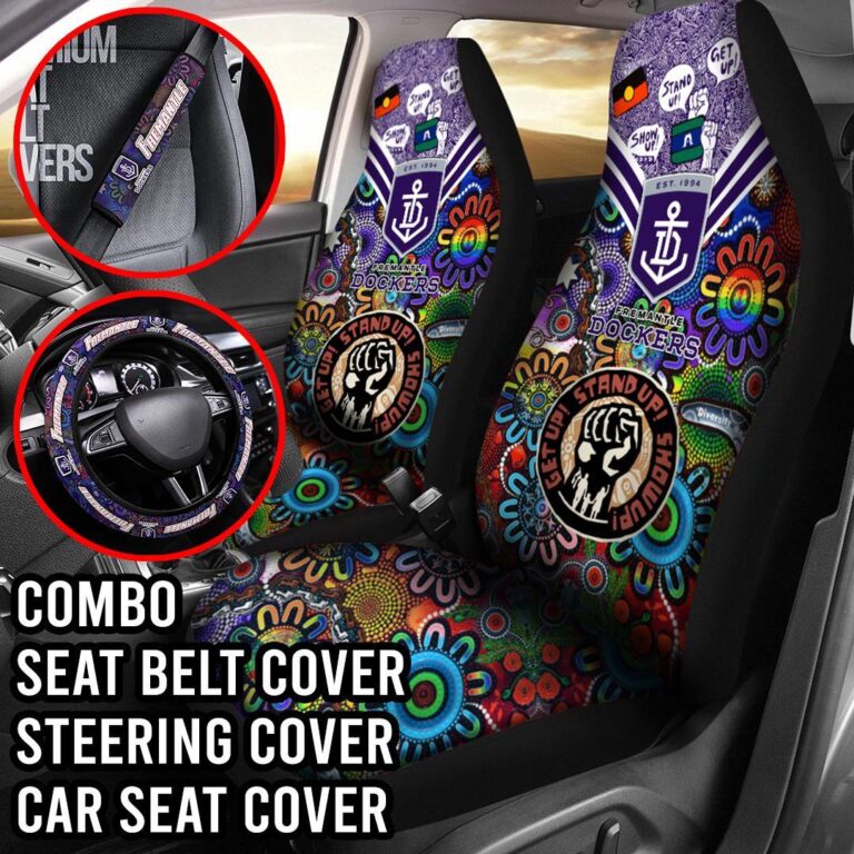 AFL Fremantle Dockers | Seat Belt | Steering | Car Seat Covers