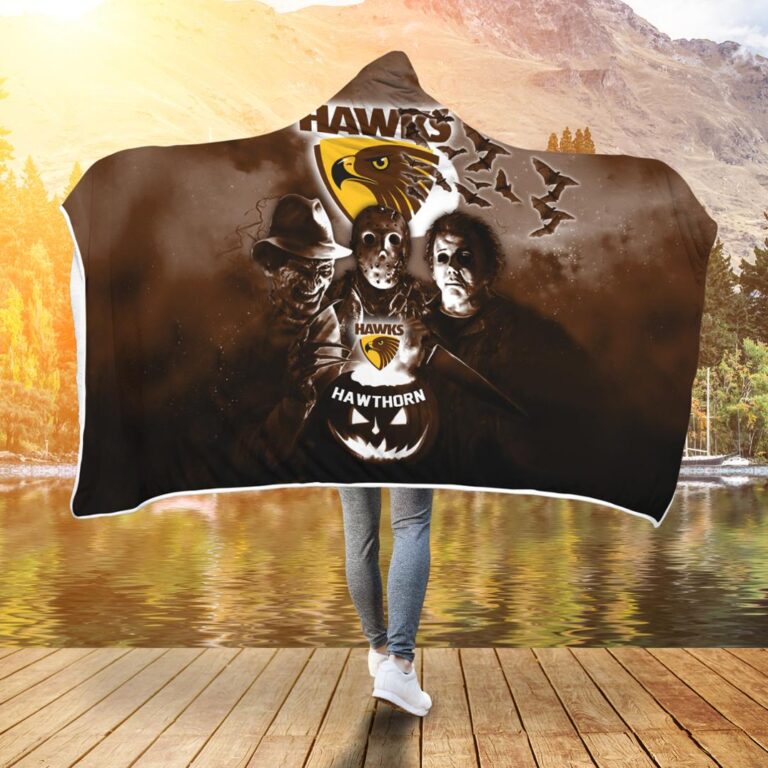 AFL Hawthorn Hawks Halloween Hooded Blanket