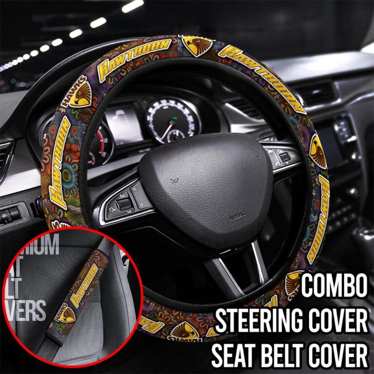 AFL Hawthorn Hawks | Seat Belt | Steering | Car Seat Covers