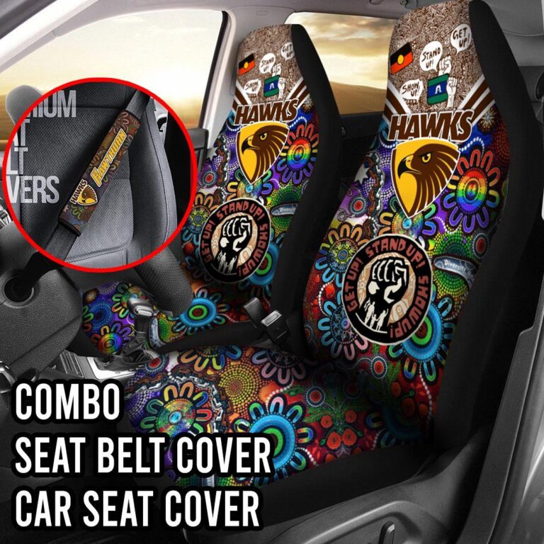 AFL Hawthorn Hawks | Seat Belt | Steering | Car Seat Covers