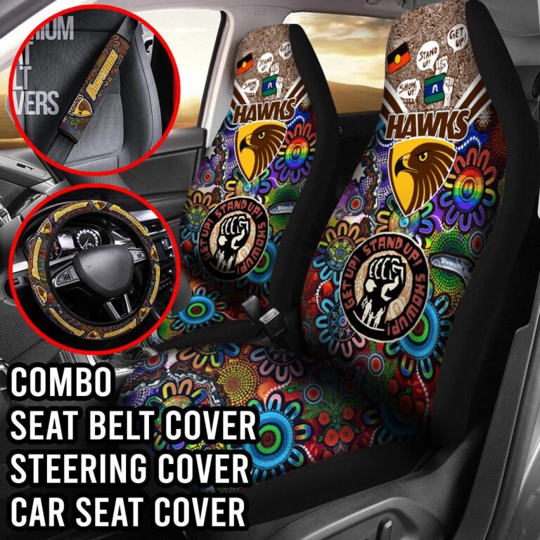 AFL Hawthorn Hawks | Seat Belt | Steering | Car Seat Covers