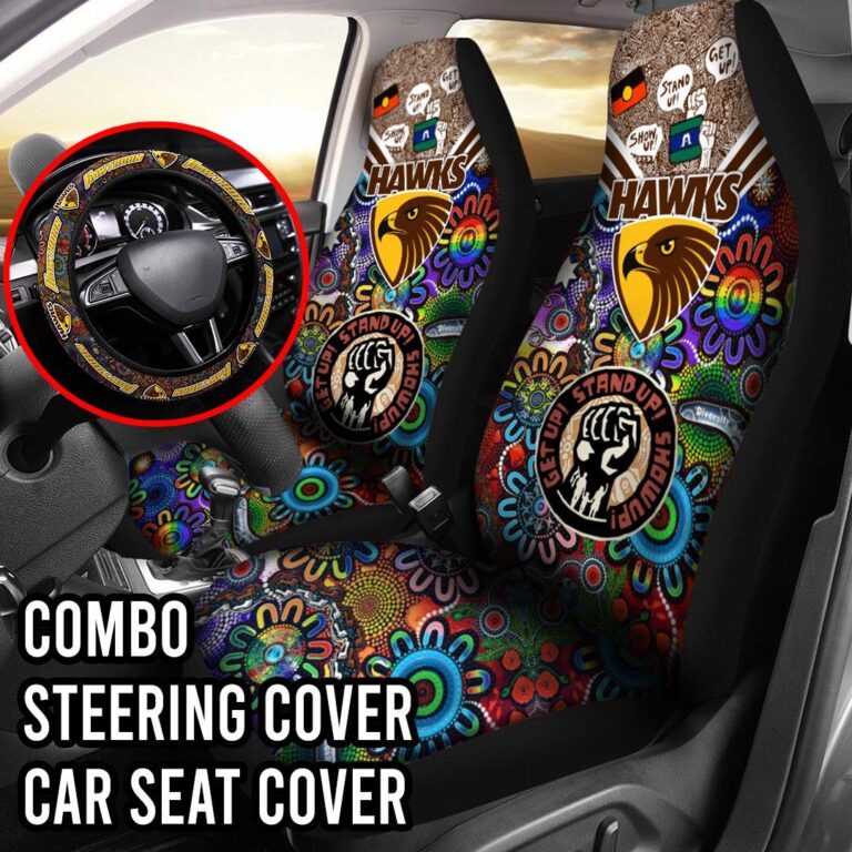 AFL Hawthorn Hawks | Seat Belt | Steering | Car Seat Covers