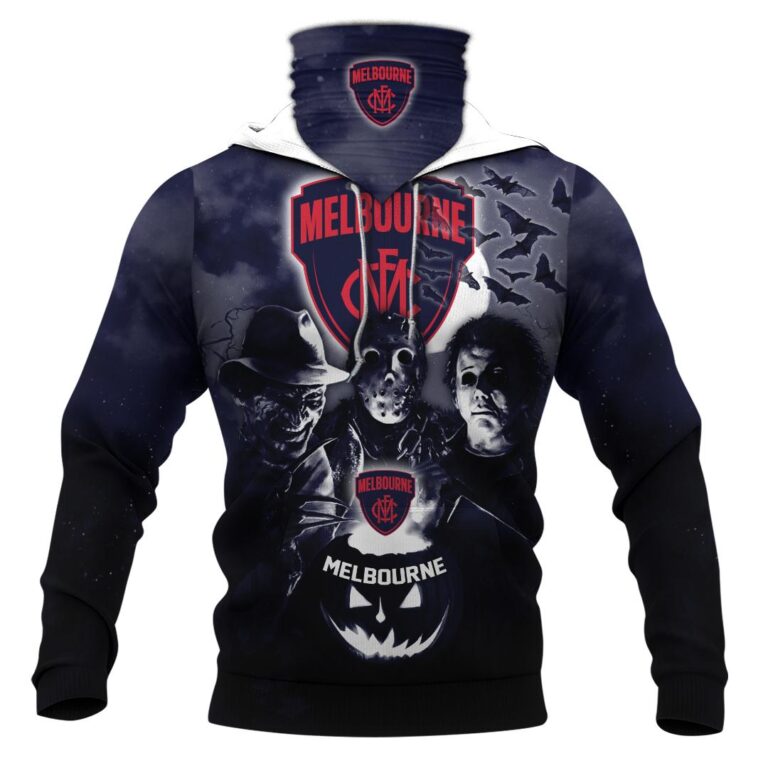 AFL Melbourne Demons Halloween Adult Kid Zip Hoodie T Shirt Long Sleeve Hawaiian