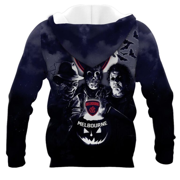 AFL Melbourne Demons Halloween Adult Kid Zip Hoodie T Shirt Long Sleeve Hawaiian