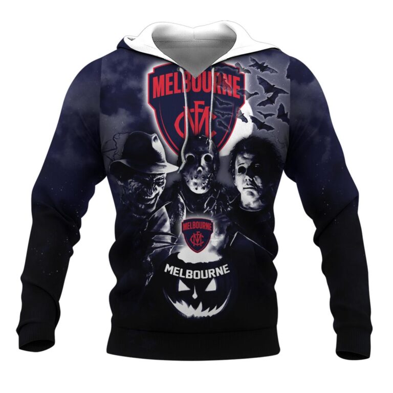 AFL Melbourne Demons Halloween Adult Kid Zip Hoodie T Shirt Long Sleeve Hawaiian