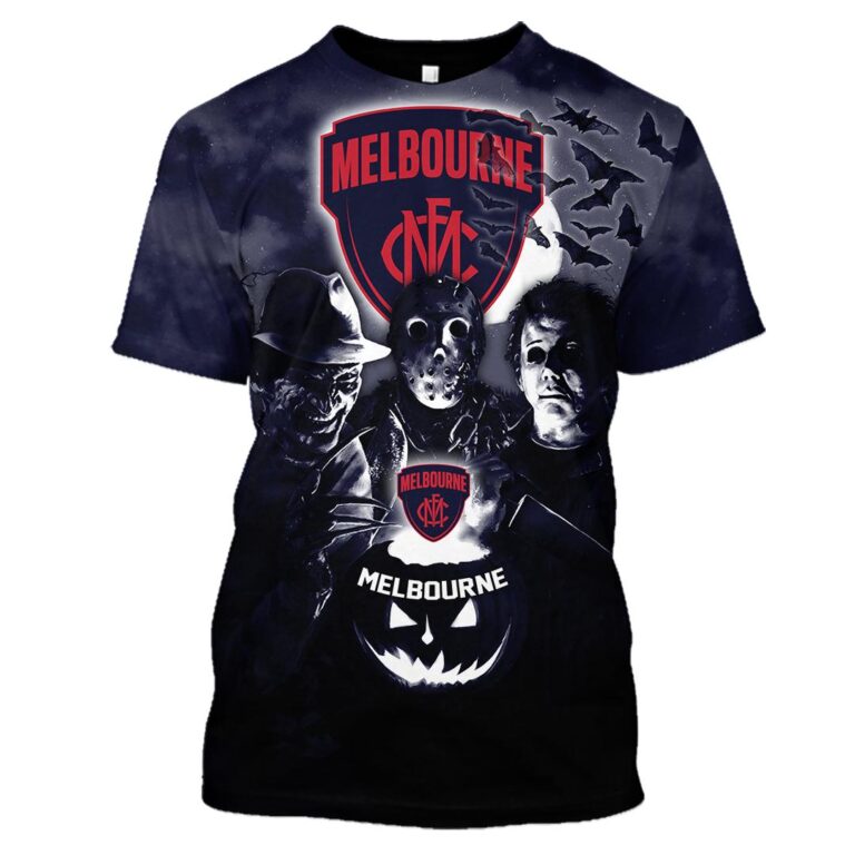 AFL Melbourne Demons Halloween Adult Kid Zip Hoodie T Shirt Long Sleeve Hawaiian