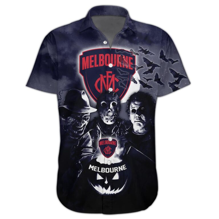 AFL Melbourne Demons Halloween Adult Kid Zip Hoodie T Shirt Long Sleeve Hawaiian