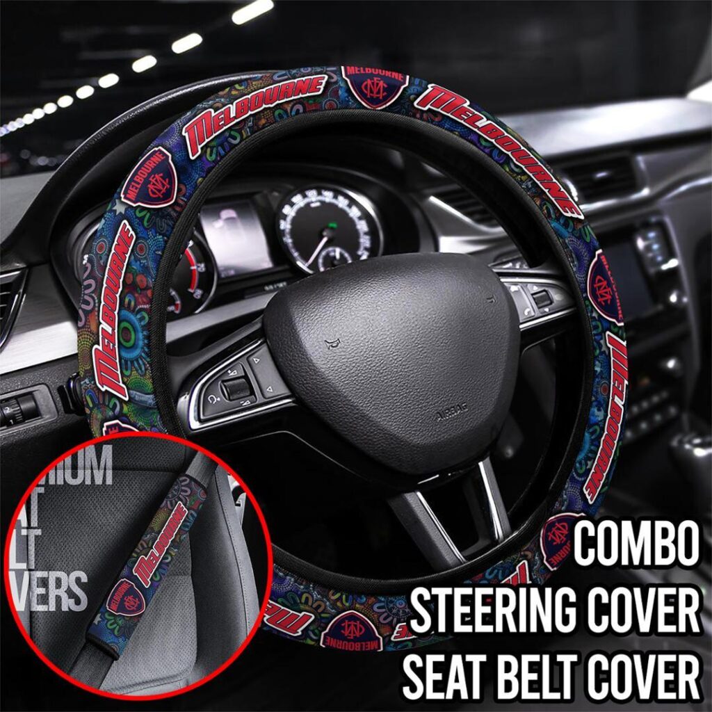 AFL Melbourne Demons | Seat Belt | Steering | Car Seat Covers