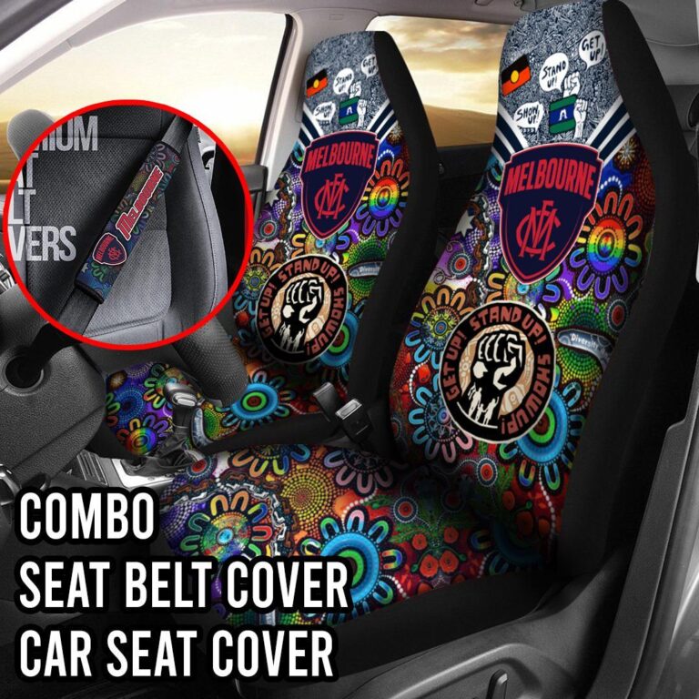 AFL Melbourne Demons | Seat Belt | Steering | Car Seat Covers