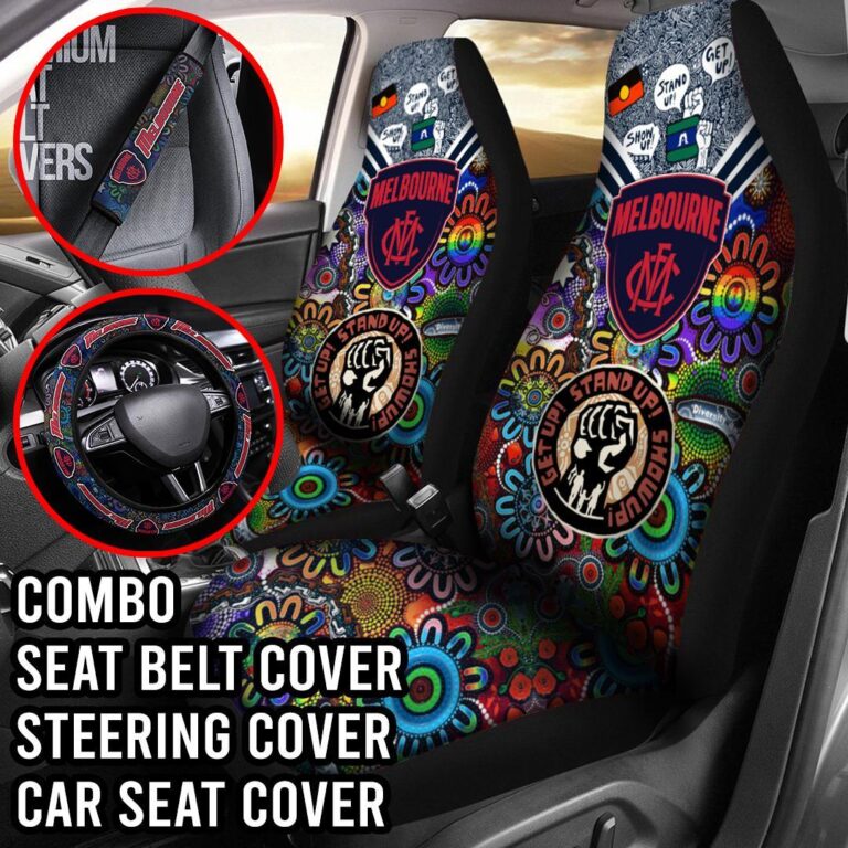 AFL Melbourne Demons | Seat Belt | Steering | Car Seat Covers