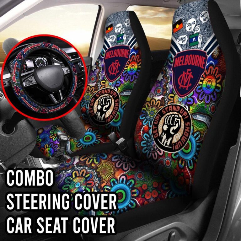 AFL Melbourne Demons | Seat Belt | Steering | Car Seat Covers