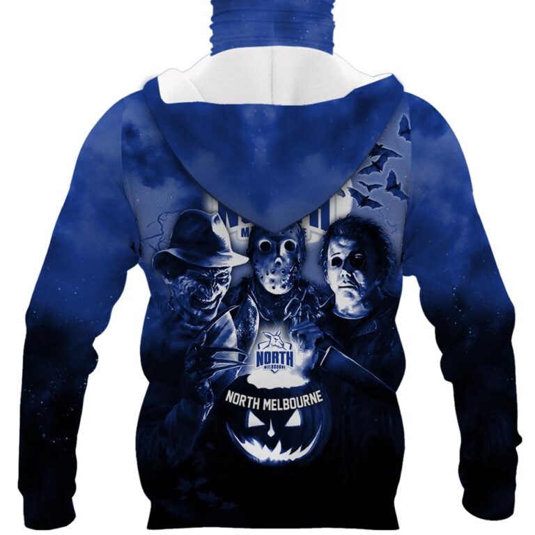 AFL North Melbourne Kangaroos Halloween Adult Kid Zip Hoodie T Shirt Long Sleeve Hawaiian