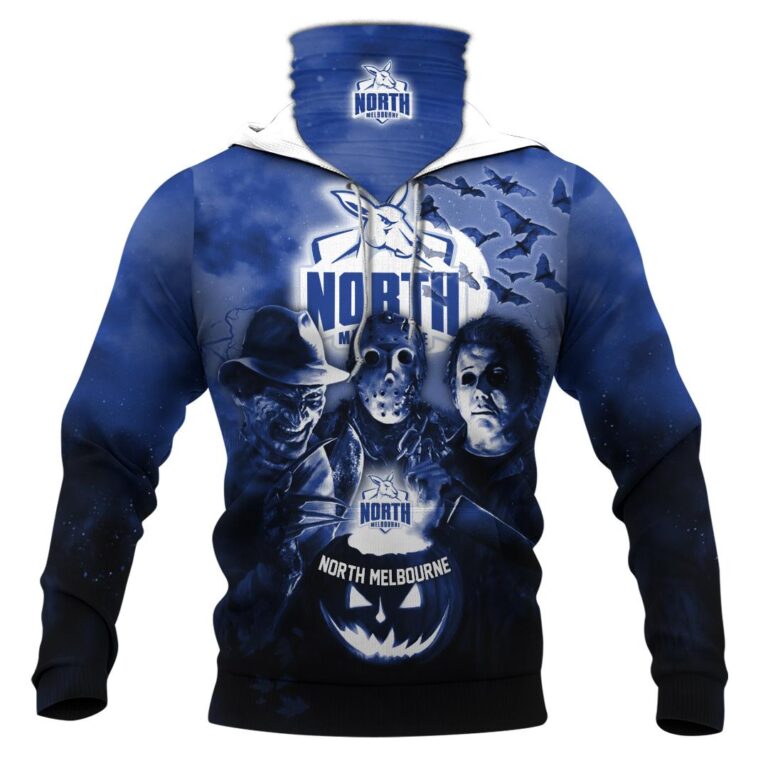 AFL North Melbourne Kangaroos Halloween Adult Kid Zip Hoodie T Shirt Long Sleeve Hawaiian