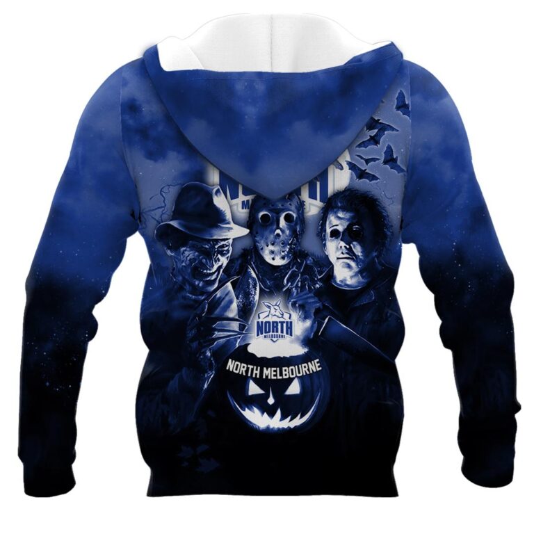 AFL North Melbourne Kangaroos Halloween Adult Kid Zip Hoodie T Shirt Long Sleeve Hawaiian