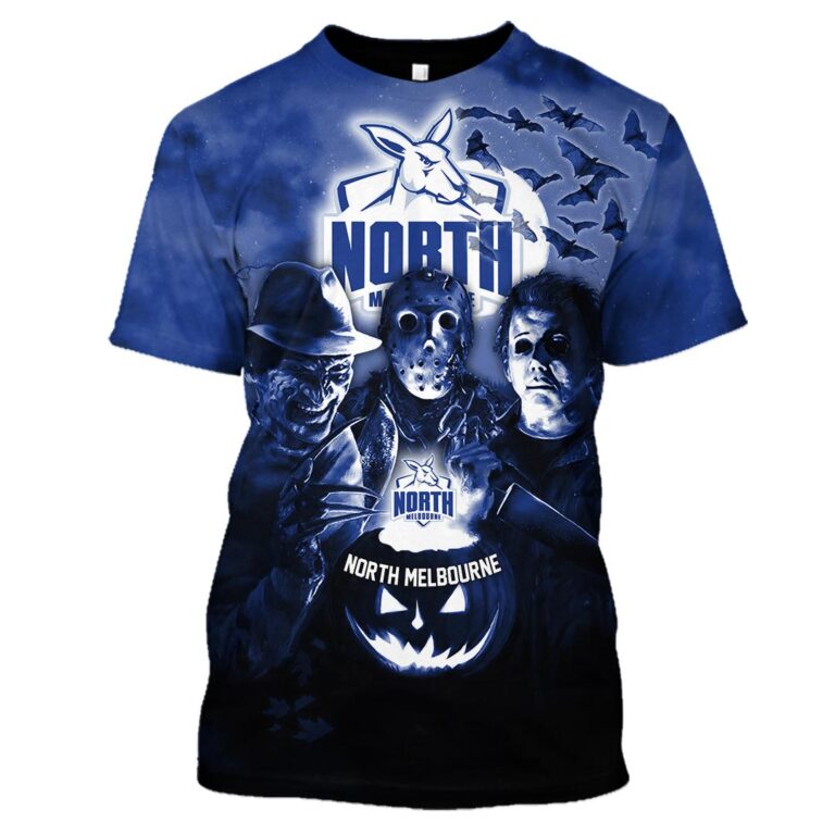 AFL North Melbourne Kangaroos Halloween Adult Kid Zip Hoodie T Shirt Long Sleeve Hawaiian