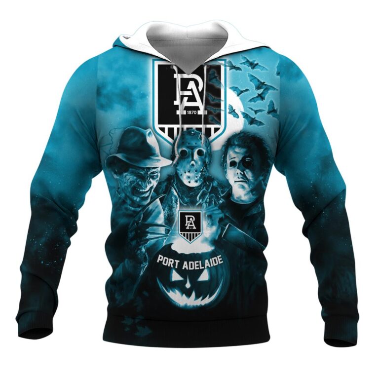 AFL Port Adelaide Power Halloween Adult Kid Zip Hoodie T Shirt Long Sleeve Hawaiian