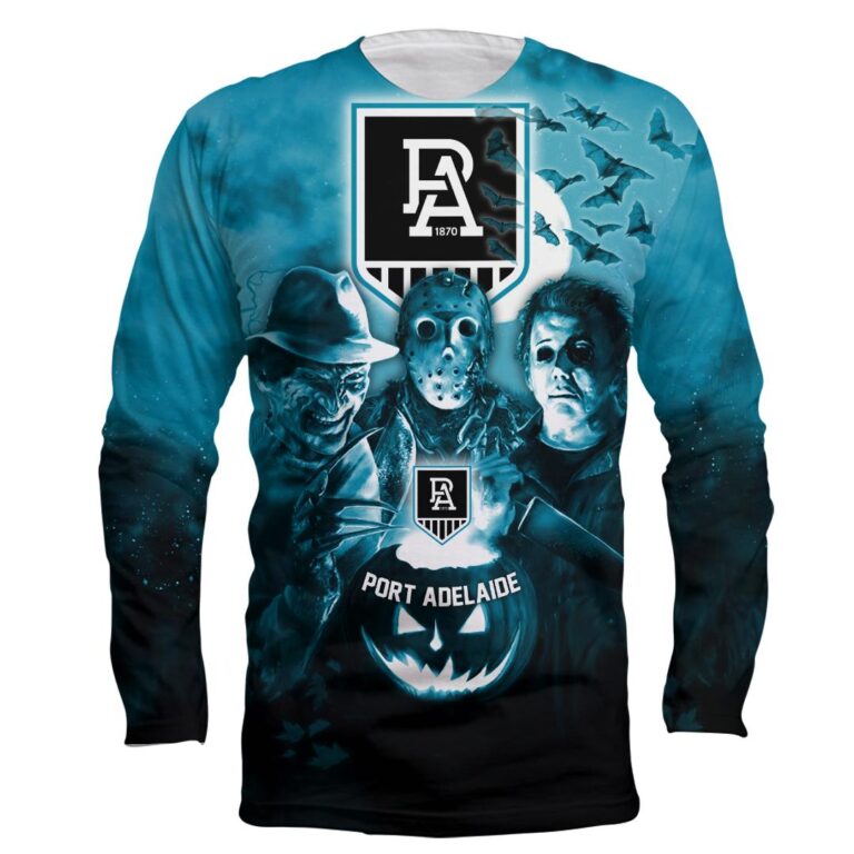 AFL Port Adelaide Power Halloween Adult Kid Zip Hoodie T Shirt Long Sleeve Hawaiian