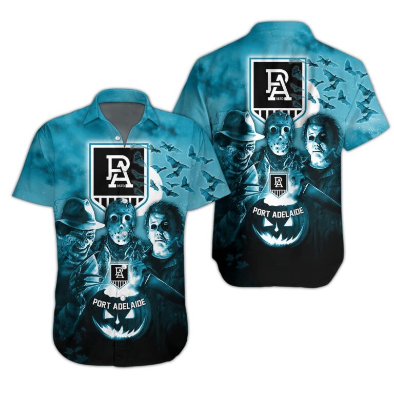 AFL Port Adelaide Power Halloween Adult Kid Zip Hoodie T Shirt Long Sleeve Hawaiian