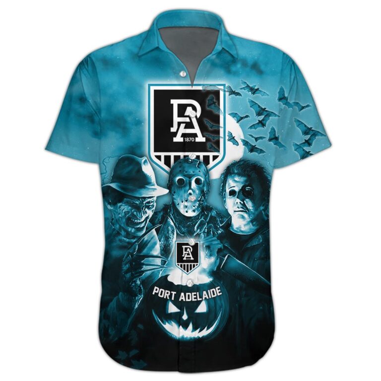 AFL Port Adelaide Power Halloween Adult Kid Zip Hoodie T Shirt Long Sleeve Hawaiian