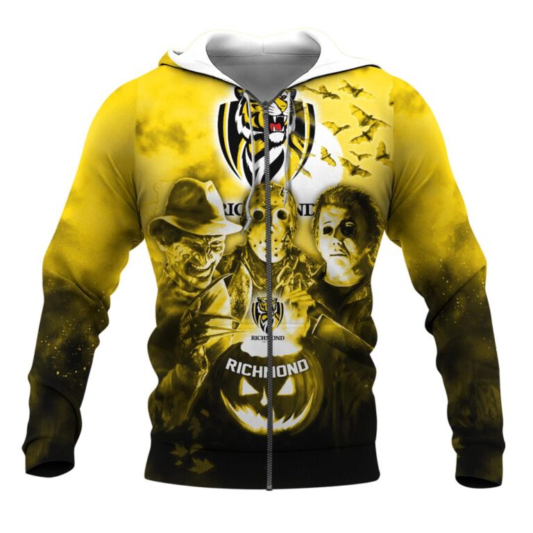 AFL Richmond Tigers Halloween Adult Kid Zip Hoodie T Shirt Long Sleeve Hawaiian