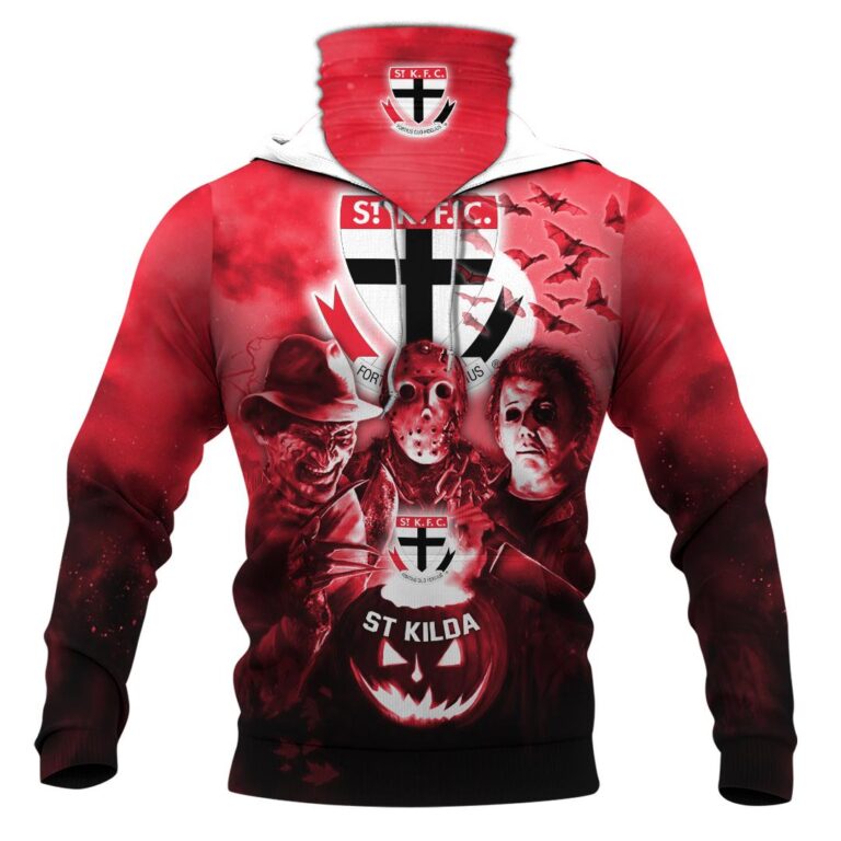 AFL St Kilda Saints Halloween Adult Kid Zip Hoodie T Shirt Long Sleeve Hawaiian