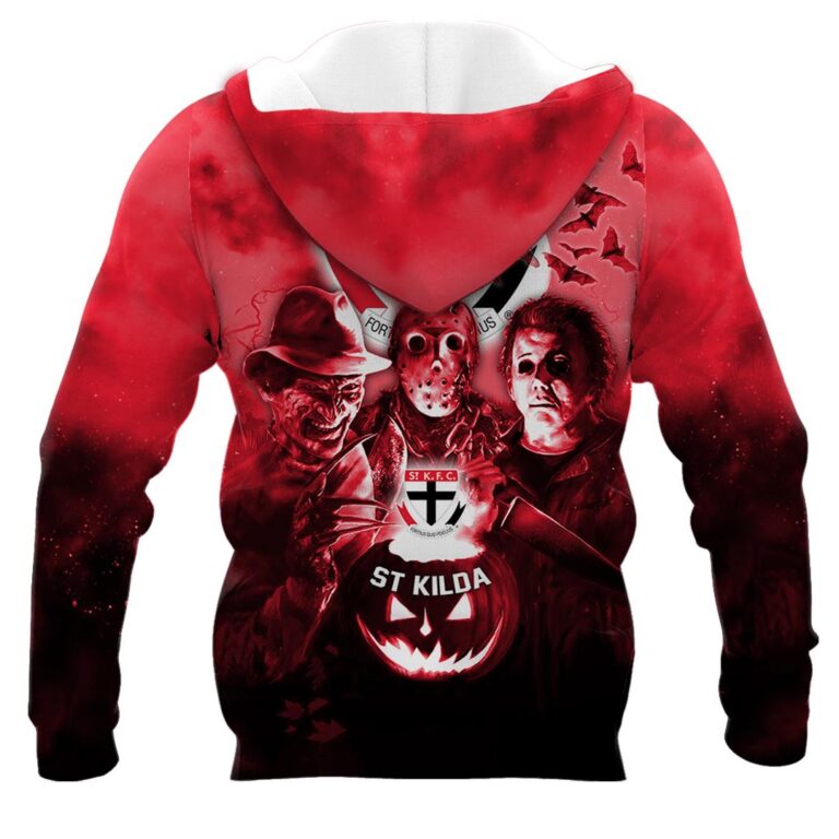 AFL St Kilda Saints Halloween Adult Kid Zip Hoodie T Shirt Long Sleeve Hawaiian