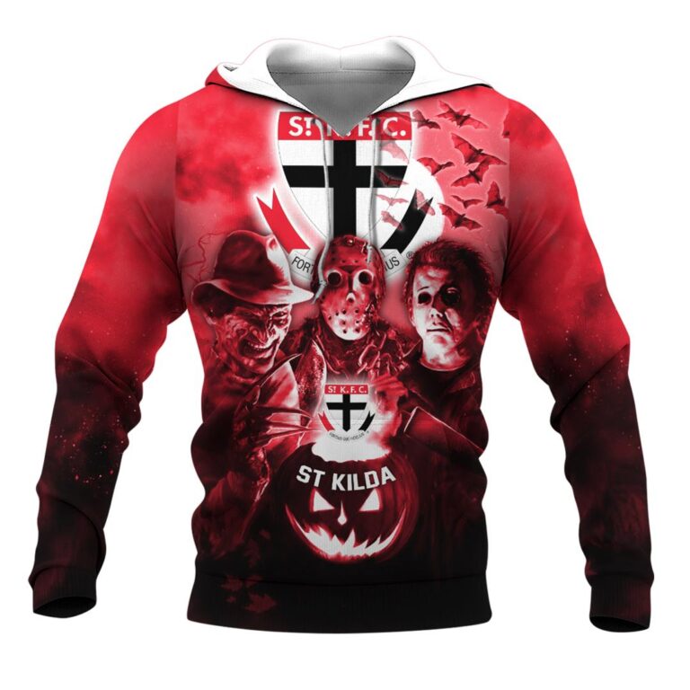 AFL St Kilda Saints Halloween Adult Kid Zip Hoodie T Shirt Long Sleeve Hawaiian