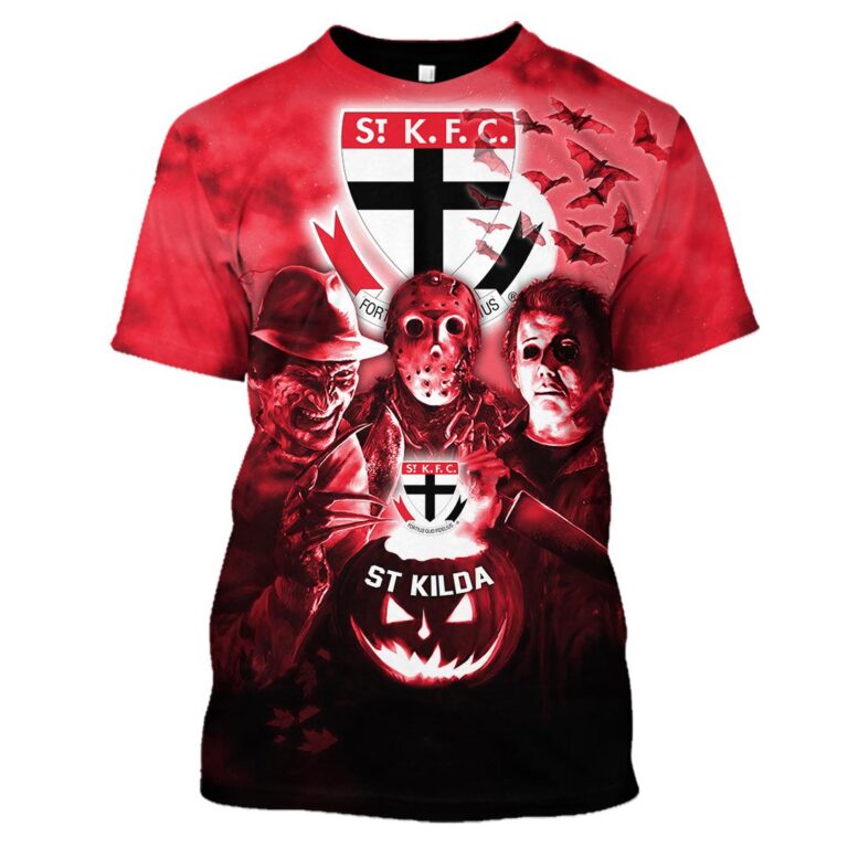 AFL St Kilda Saints Halloween Adult Kid Zip Hoodie T Shirt Long Sleeve Hawaiian