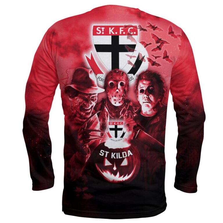 AFL St Kilda Saints Halloween Adult Kid Zip Hoodie T Shirt Long Sleeve Hawaiian