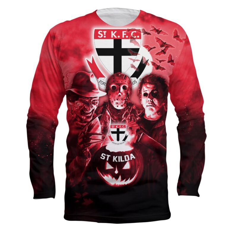 AFL St Kilda Saints Halloween Adult Kid Zip Hoodie T Shirt Long Sleeve Hawaiian