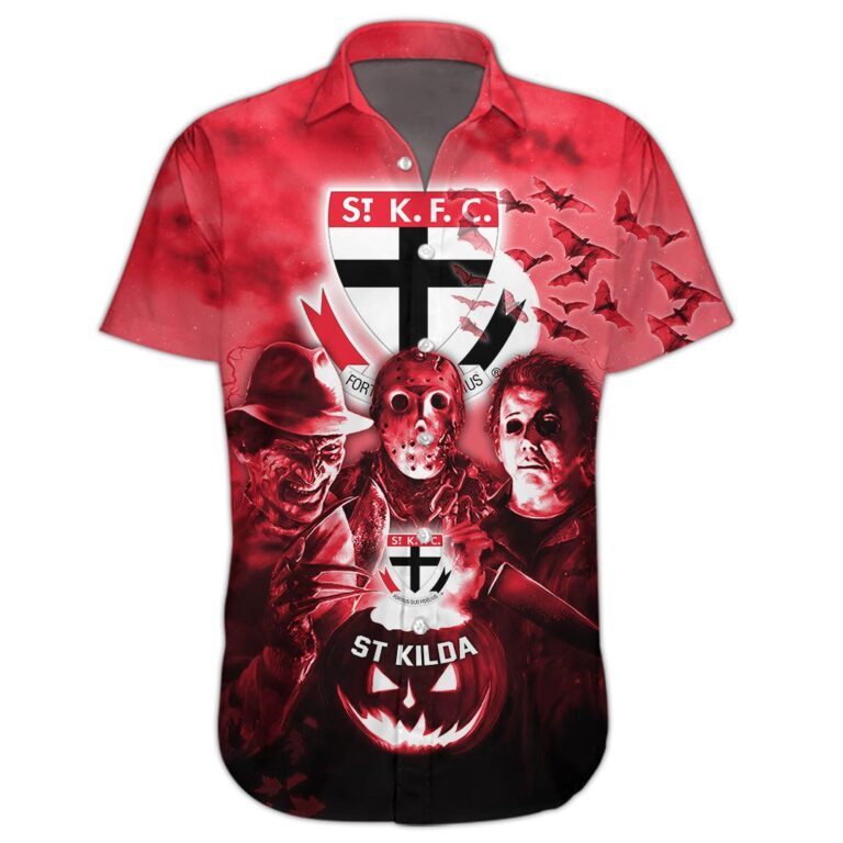 AFL St Kilda Saints Halloween Adult Kid Zip Hoodie T Shirt Long Sleeve Hawaiian
