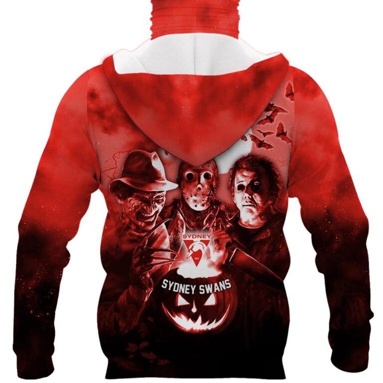 AFL Sydney Swans Halloween Adult Kid Zip Hoodie T Shirt Long Sleeve Hawaiian