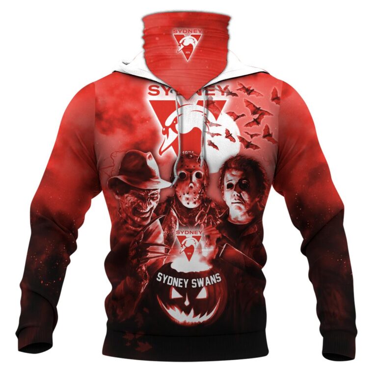 AFL Sydney Swans Halloween Adult Kid Zip Hoodie T Shirt Long Sleeve Hawaiian